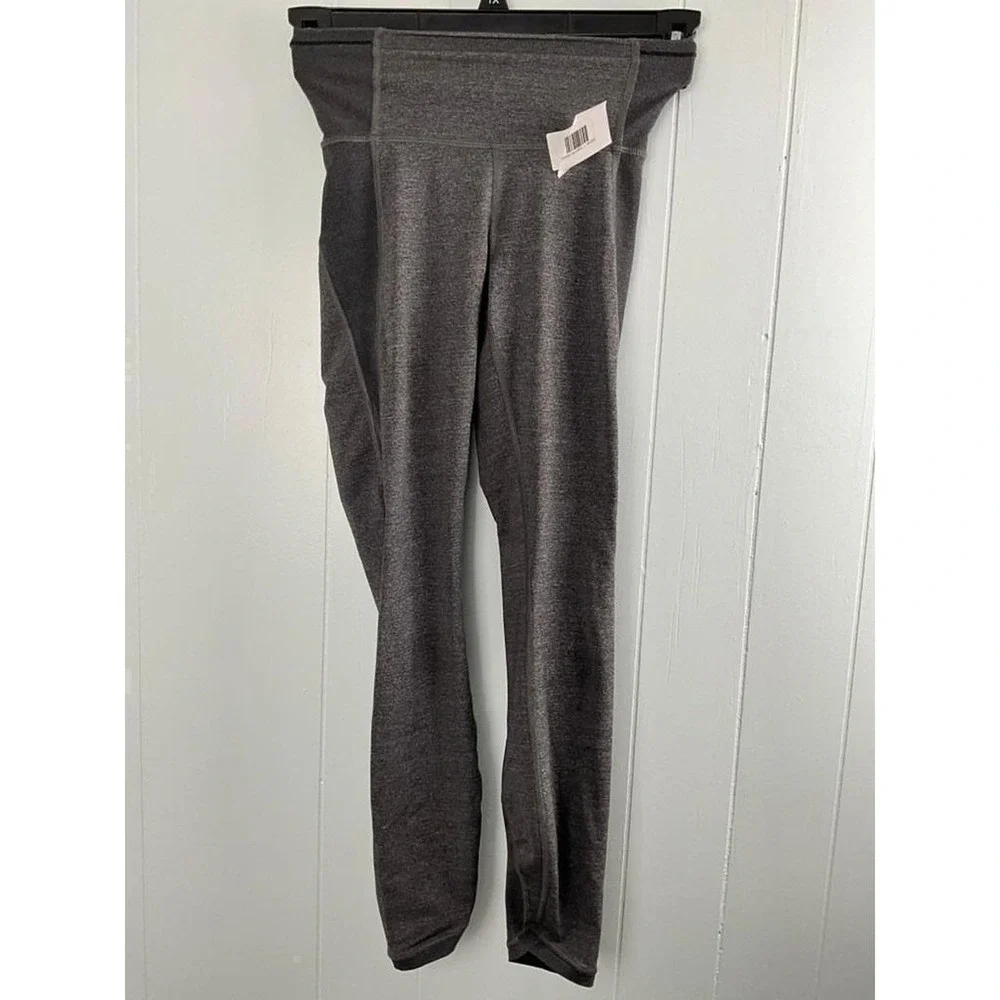 Lululemon Size 2 Heathered Black Charcoal Gray High Rise Full Length Leggings